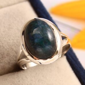 Green Moonstone Ring Size US 8 925 Sterling Silver (REXT51-10)