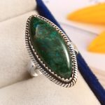 Green Moonstone Ring Size US 6 925 Sterling Silver (REXT51-17)