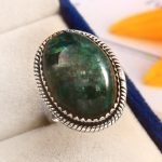 Green Moonstone Ring Size US 6 925 Sterling Silver (REXT51-18)