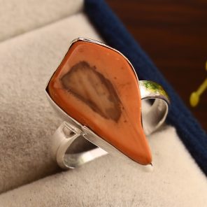 Imperial Jasper Ring Size US 7 925 Sterling Silver (REXT51-39)