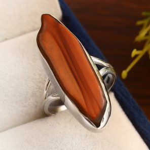 Imperial Jasper Ring Size US 8 925 Sterling Silver (REXT51-38)
