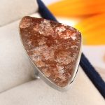 Raw Strawberry Quartz Ring Size US 8 925 Sterling Silver (REXT51-25)