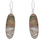 Black Mother Of Pearl 2.25" 925 Sterling Silver Earring (RS105-322)