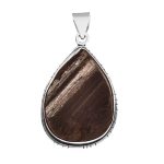 Raw Black Tourmaline 2" 925 Sterling Silver Pendant (REXT56-63)