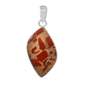 Truck Tire Jasper 1.5" 925 Sterling Silver Pendant (REXT56-102)