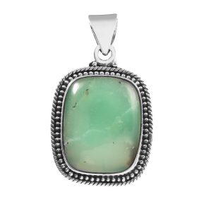 Chrysoprase 1.5" 925 Sterling Silver Pendant (REXT56-115)
