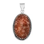 Raw Strawberry Quartz 2" 925 Sterling Silver Pendant (REXT56-65)