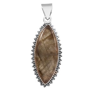 Labradorite 1.75" 925 Sterling Silver Pendant (REXT56-79)