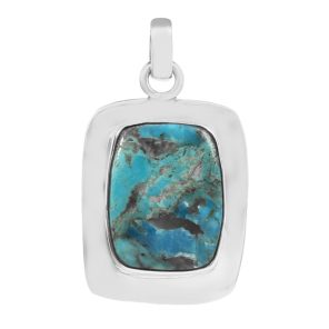 Mohave Turquoise 1.5" 925 Sterling Silver Pendant (REXT56-2)