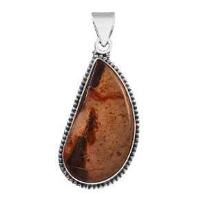 Truck Tire Jasper 1.75" 925 Sterling Silver Pendant (REXT56-93)