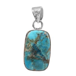 Mohave Turquoise 1.25" 925 Sterling Silver Pendant (REXT56-3)