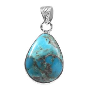Mohave Turquoise 1.25" 925 Sterling Silver Pendant (REXT56-4)
