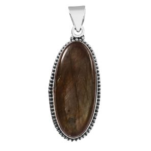 Labradorite 1.75" 925 Sterling Silver Pendant (REXT56-76)