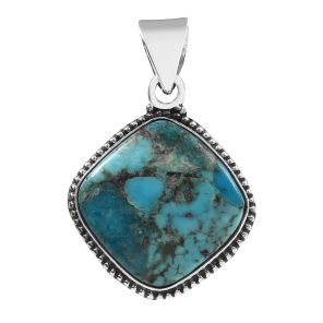 Mohave Turquoise 1.25" 925 Sterling Silver Pendant (REXT56-17)
