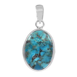 Mohave Turquoise 1.25" 925 Sterling Silver Pendant (REXT56-6)