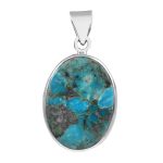 Mohave Turquoise 1.5" 925 Sterling Silver Pendant (REXT56-7)