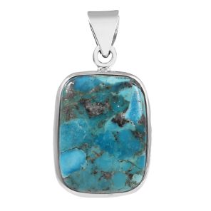 Mohave Turquoise 1.5" 925 Sterling Silver Pendant (REXT56-9)