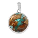 Ribbon Turquoise 1.25" 925 Sterling Silver Pendant (REXT56-139)