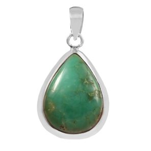Chrysoprase 1.5" 925 Sterling Silver Pendant (REXT56-114)