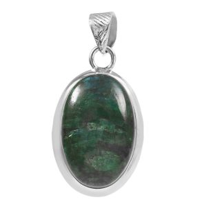Green Moonstone 1.25" 925 Sterling Silver Pendant (REXT56-98)