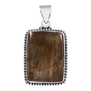 Labradorite 1.5" 925 Sterling Silver Pendant (REXT56-77)