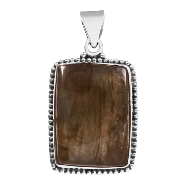 Labradorite 1.5" 925 Sterling Silver Pendant (REXT56-77)