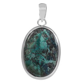 Shattuckite 1.5" 925 Sterling Silver Pendant (REXT56-133)