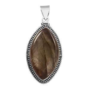Labradorite 1.75" 925 Sterling Silver Pendant (REXT56-78)