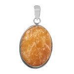 Raw Orange Aventurine 1.75" 925 Sterling Silver Pendant (REXT56-119)