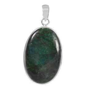 Green Moonstone 1.75" 925 Sterling Silver Pendant (REXT56-97)