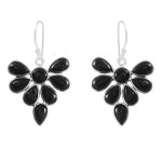Black Onyx 925 Sterling Silver Chandalier Earring (RS114-56)