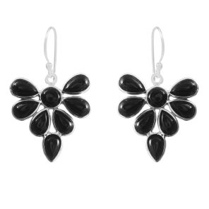 Black Onyx 925 Sterling Silver Chandalier Earring (RS114-56)