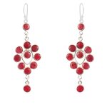 Ruby 925 Sterling Silver Chandalier Earring (RS114-45)