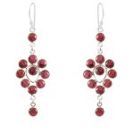 Garnet 925 Sterling Silver Chandalier Earring (RS114-46)