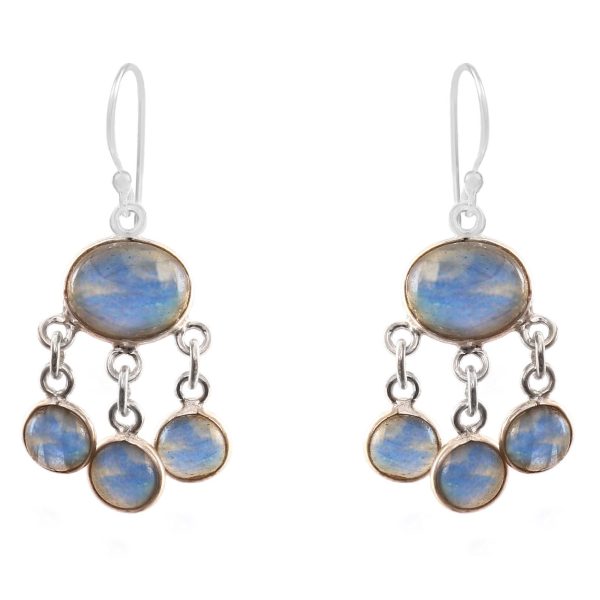 Labradorite 925 Sterling Silver Chandalier Earring (RS114-59)