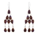 Purple Copper Turquoise 925 Sterling Silver Chandalier Earring (RS114-17)