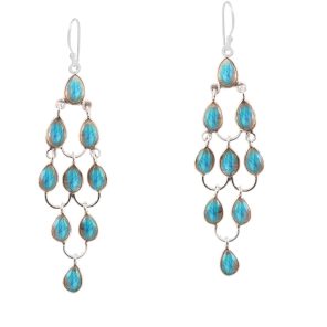 Labradorite 925 Sterling Silver Chandalier Earring (RS114-21)