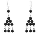 Black Onyx 925 Sterling Silver Chandalier Earring (RS114-2)