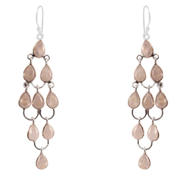 Moonstone 925 Sterling Silver Chandalier Earring (RS114-22)