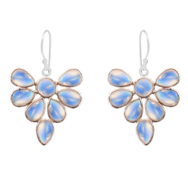 Moonstone 925 Sterling Silver Chandalier Earring (RS114-53)