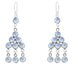 Moonstone 925 Sterling Silver Chandalier Earring (RS114-1)