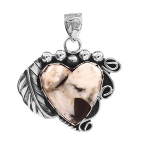 White Buffalo Turquoise 1.25â€³ 925 Sterling Silver Pendant (RS109-225)