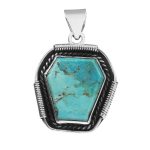 Mohave Turquoise 1.5â€³ 925 Sterling Silver Pendant (RS109-238)