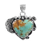 Kingman Turquoise 1.25â€³ 925 Sterling Silver Pendant (RS109-237)