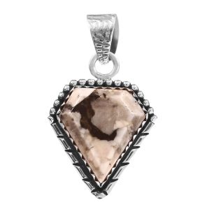 White Buffalo Turquoise 1.25â€³ 925 Sterling Silver Pendant (RS109-226)