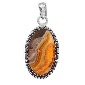 Bumble Bee Jasper 1.5â€³ 925 Sterling Silver Pendant (RS109-250)