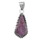 Charoite 1.5â€³ 925 Sterling Silver Pendant (RS109-249)