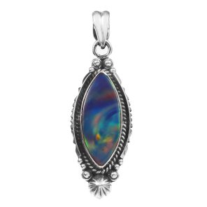 Aurora Opal 1.75â€³ 925 Sterling Silver Pendant (RS109-189)