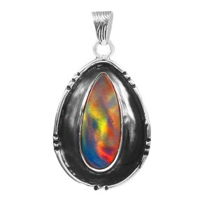 Aurora Opal 1.6â€³ 925 Sterling Silver Pendant (RS109-190)