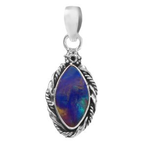 Aurora Opal 1.25â€³ 925 Sterling Silver Pendant (RS109-194)